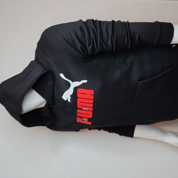 PUMA BLACK SWEATSHIRT WITH HOODIE, THE LOGO IS RED & WHITE, MEDIUM SIZE - Picture 3 of 10